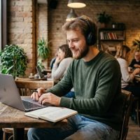 savarankiškai dirbantis vyras